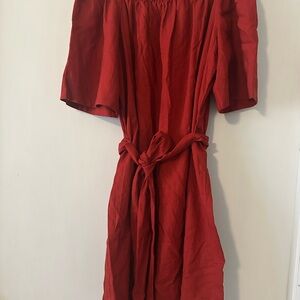 Banana Republic Rich Red Linen Blend dress